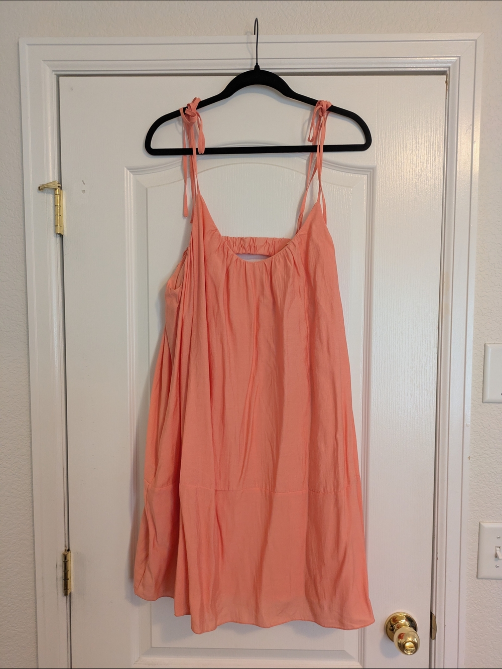 Listicle Coral Tie-Shoulder Mini Dress